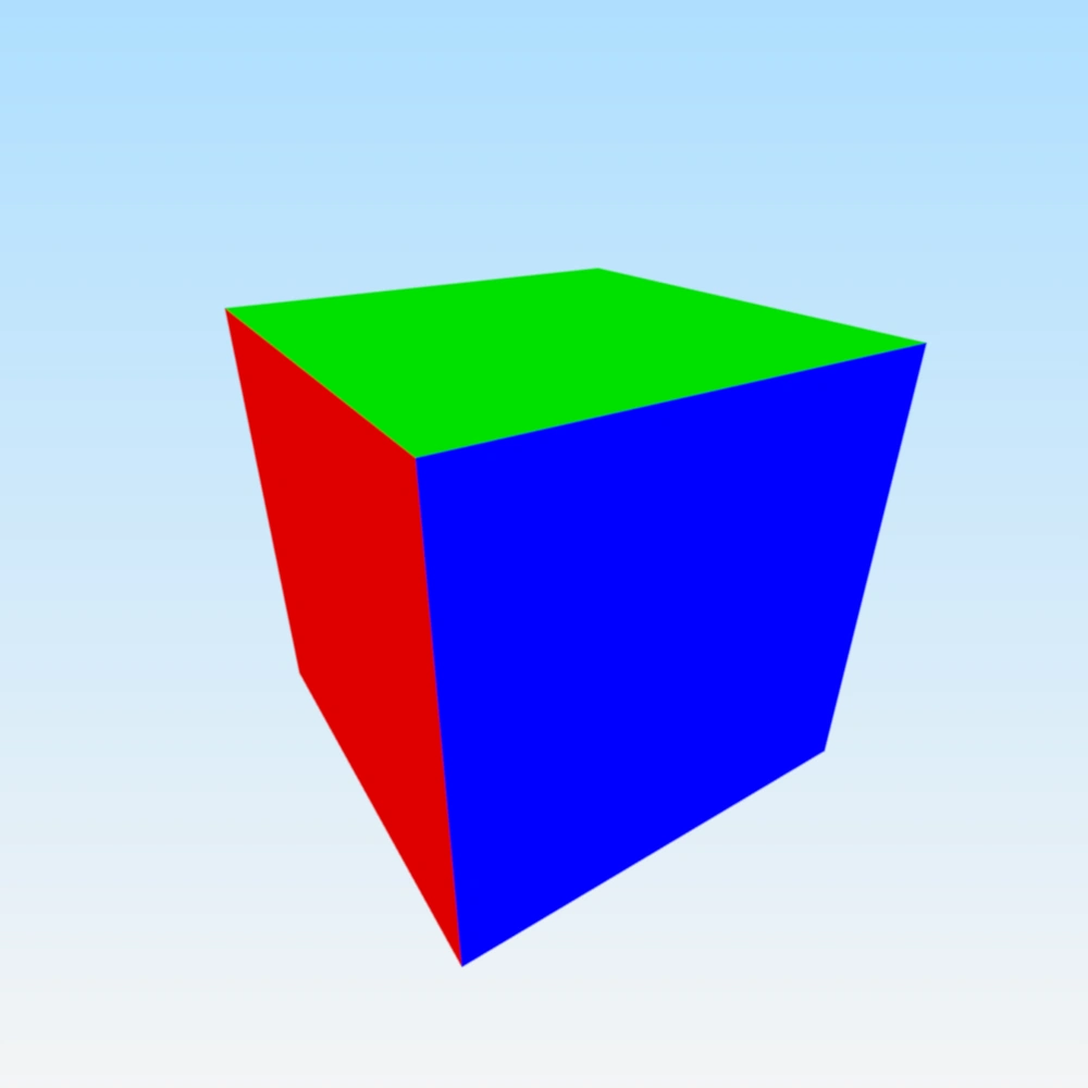 El cubo 3D con colores de cara.