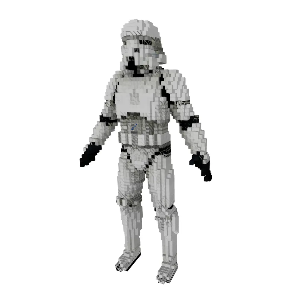 Een Space Trooper voxelized