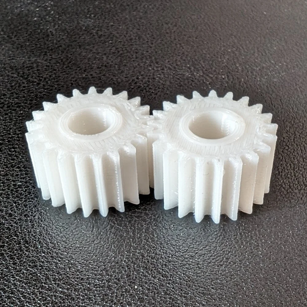 The completed 3D printed cog