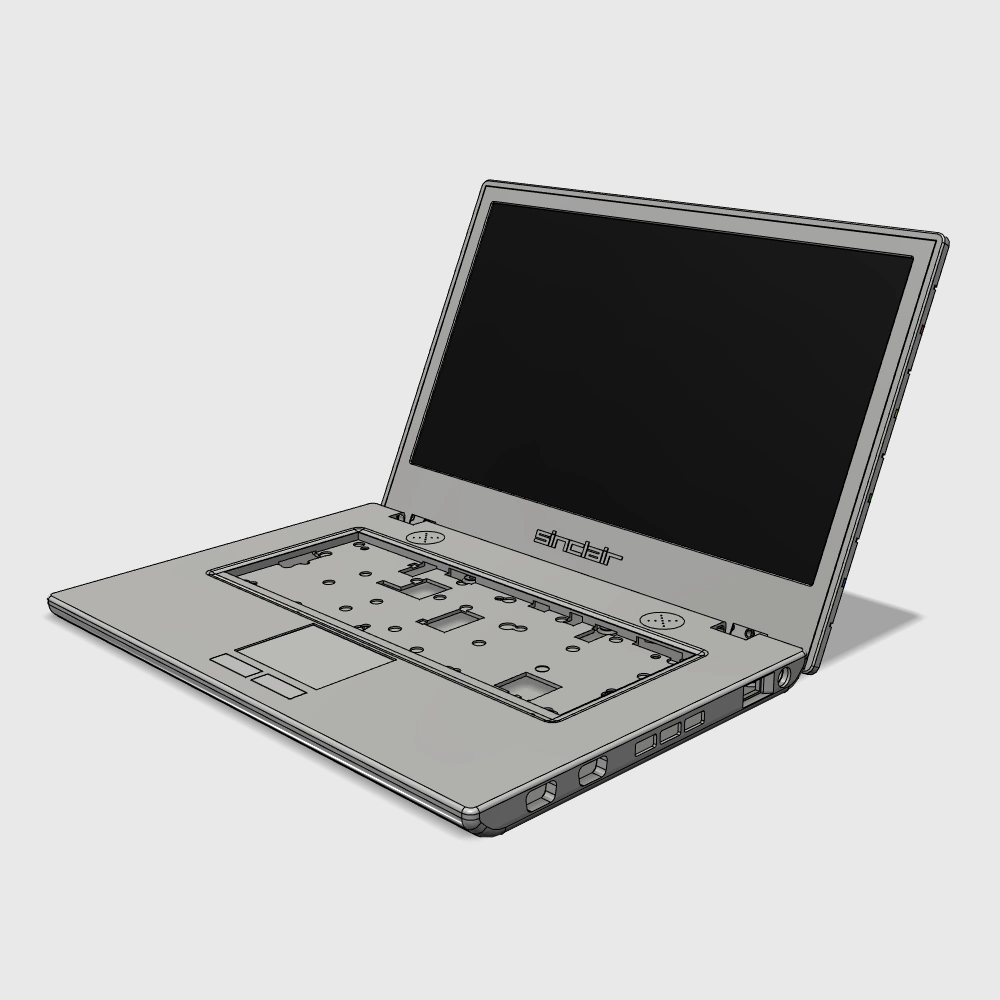 A retro-themed laptop initial design