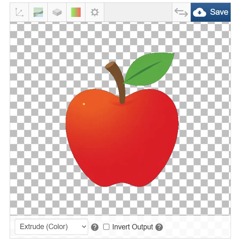 A keyring design with an apple