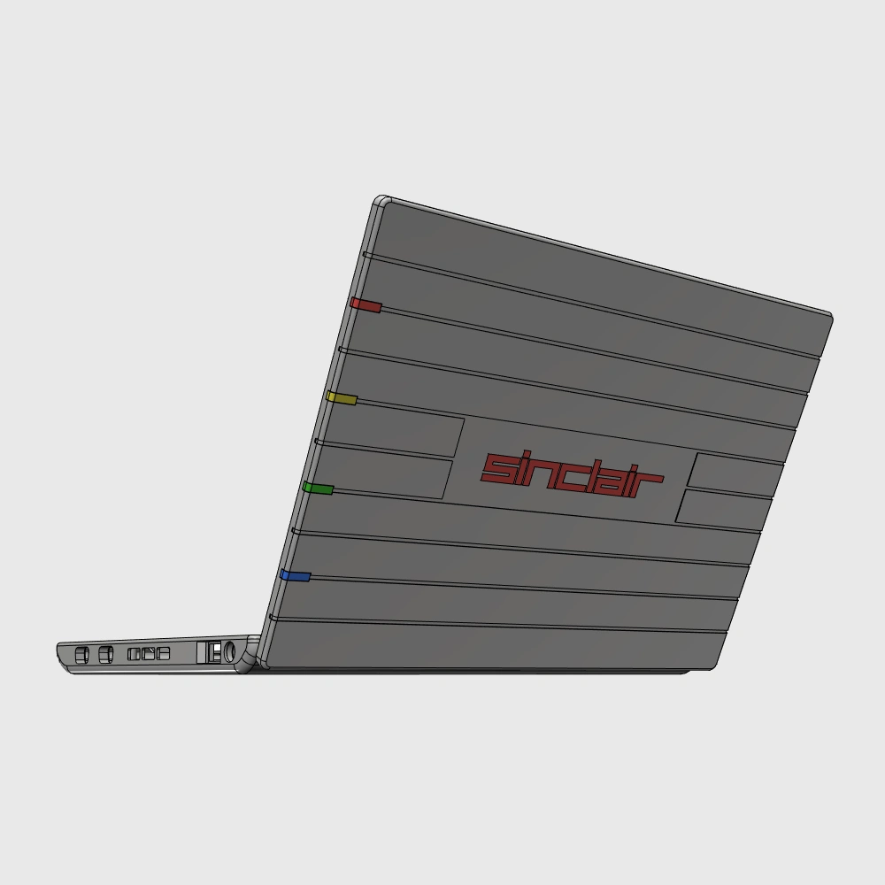 De laptop met retro-thema opgeslagen in het 3MF-formaat