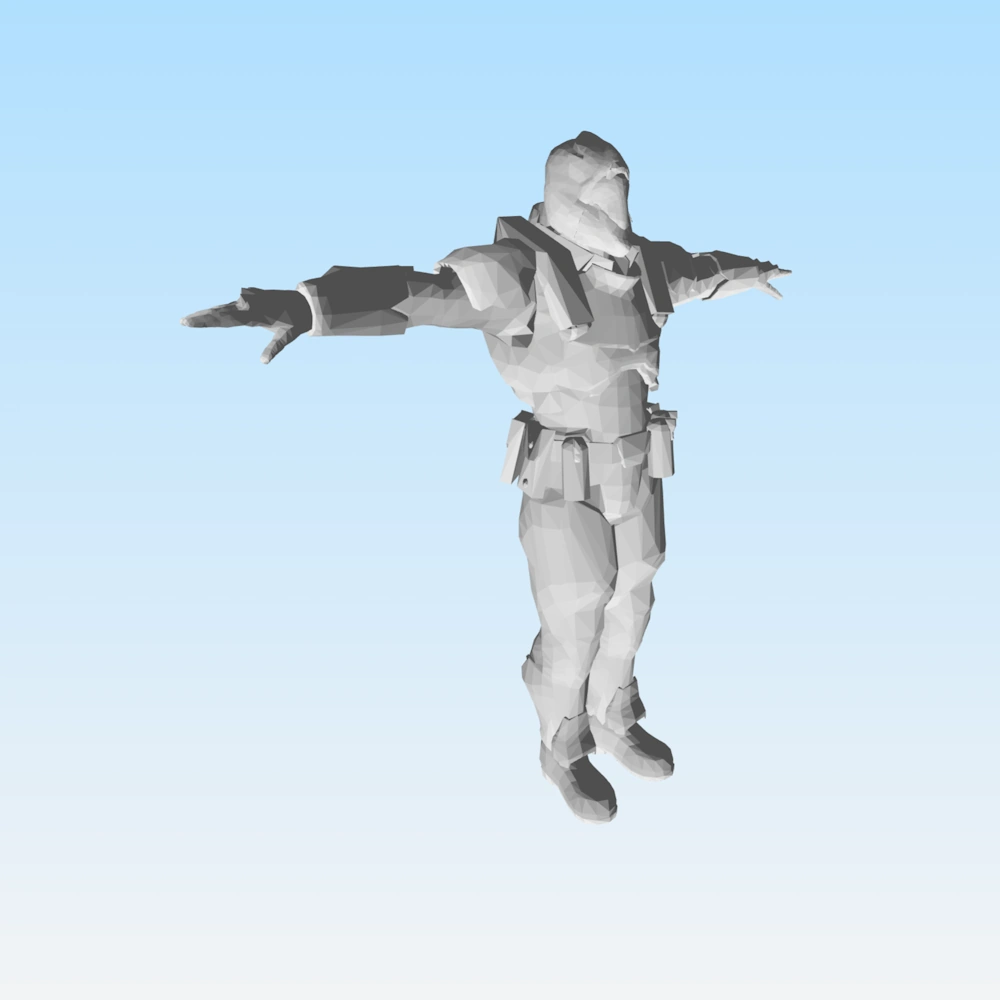 The soldier model saved as an STL file